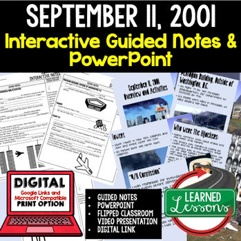 September 11th Terrorist Attack Guided Notes & PowerPoints, Flipped Classroom - preview 1