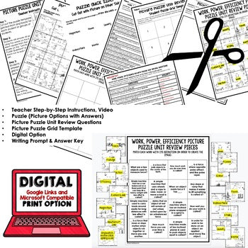Simple Machines Activity Picture Puzzle Physical Science Activity Vocabulary - preview 3