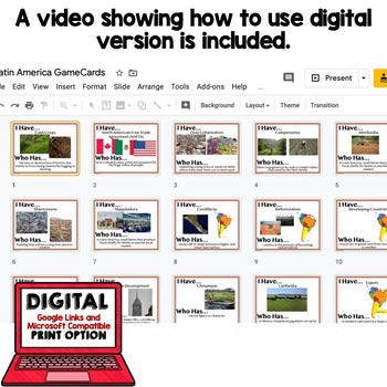 Latin America Game Cards, Geography Test Prep, Print & Digital Distance Learning - preview 2