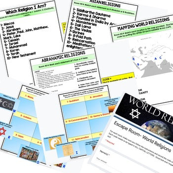World Religions Digital Escape Room, Breakout Room Test Prep - preview 2