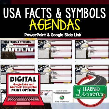 USA Facts and Symbols Agenda PowerPoint & Google Slides, Civics Agenda - preview 1