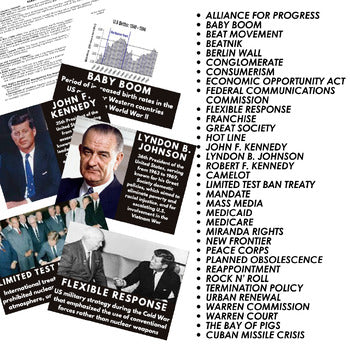 1950s, JFK, LBJ Word Wall Activity Pages U.S. History Word Wall - preview 2