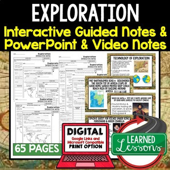 Exploration Guided Notes and PowerPoints, Interactive Notebooks, Google - preview 1