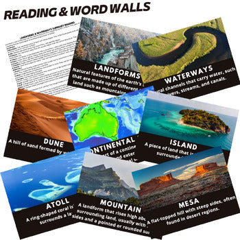 Landforms & Waterways Word Wall Activity Pages World Geography Word Wall - preview 2