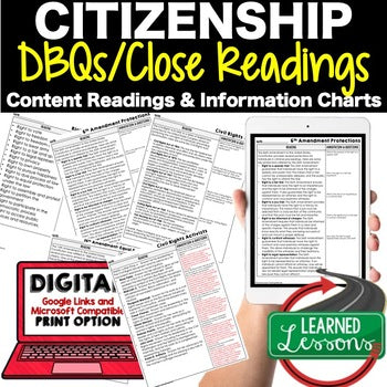 Citizenship DBQ Reading Activity, Google, Civics DBQ, Close Reading - preview 1