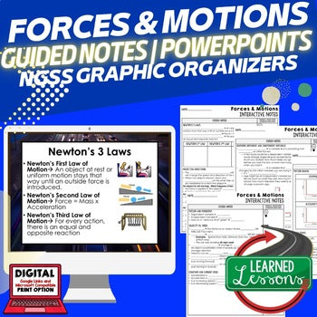 Forces and Motions Guided Notes and PowerPoints Physical Science Activity - preview 1