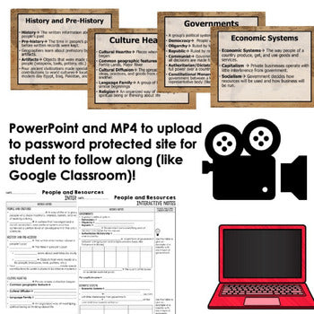 People and Resources Guided Notes & PowerPoints World Geography Guided Notes - preview 4