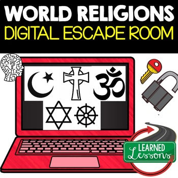 World Religions Digital Escape Room, Breakout Room Test Prep - preview 1