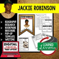 Jackie Robinson Biography Research, Bookmark Brochure, Pop-Up, Writing - preview 1