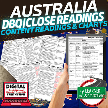 Geography of Australia DBQ Reading Activity Google DBQ Close Reading - preview 1