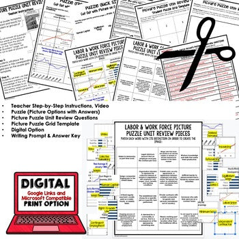 Labor and Work Force Activity Picture Puzzle, Economics Curriculum - preview 2
