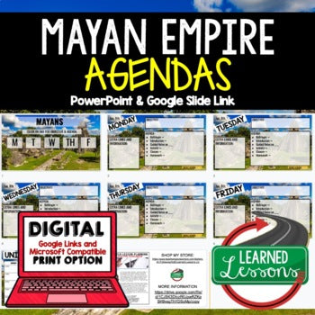 Mayan Empire Agenda PowerPoint & Google Slides, World History Agenda - preview 1