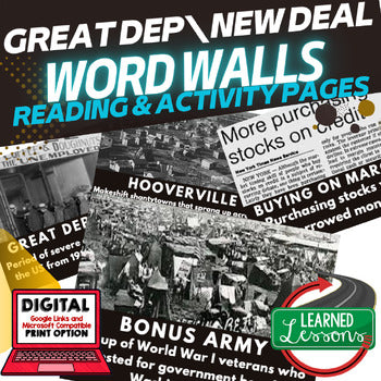 Great Depression New Deal Word Wall Activity Pages U.S. History Word Wall - preview 1