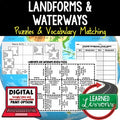 Landforms and Waterways Vocabulary Puzzle, Digital Learning, Google & Print - preview 1