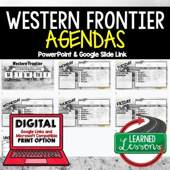 Western Frontier Agenda PowerPoint & Google Slides Agenda - preview 1