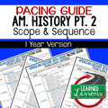 American History Pacing Guide | Scope & Sequence | U.S. History Curriculum Map - preview 1