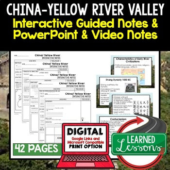 China, Yellow River Valley Civilization Guided Notes and PowerPoints, Google - preview 1
