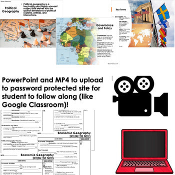 Political & Economic Geography Guided Notes PowerPoints, Video Flipped Classroom - preview 4