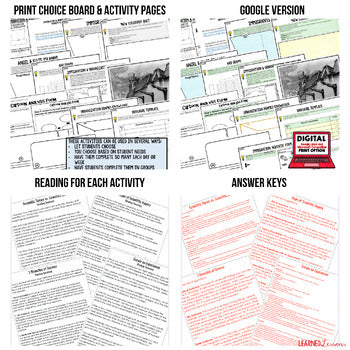 Immigration Activities, Choice Board, Print, Digital, & Google - preview 2