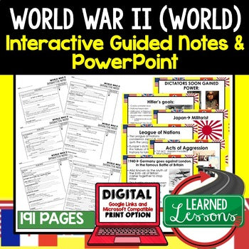 World War II Guided Notes & PowerPoints, Digital Learning, Google /Print - preview 1