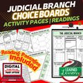 Judicial Branch Activities Choice Board, Digital Google Learning & Print - preview 1