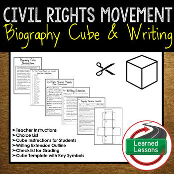 Civil Rights Movement Activity Biography Cubes (African American History) - preview 1