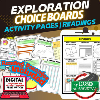World History Explorers Choice Board Activities | Reading Comprehension & Google - preview 1