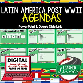 Latin America Post WWII Agenda PowerPoint & Google Slides Agenda World History - preview 1