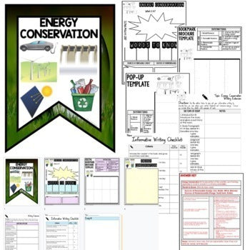 Energy Conservation Activity Unit Review Research, Brochure, Writing & Google - preview 2
