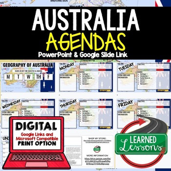 Australia Agenda PowerPoint & Google Slides World Geography Agenda - preview 1