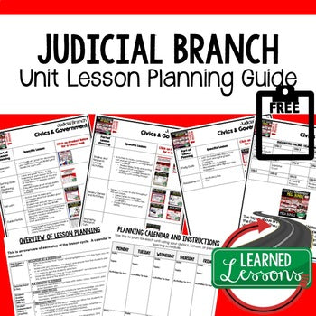 Judicial Branch Lesson Plan Guide Civics Government Back To School - preview 1