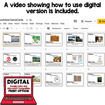 South Asia Game Cards Game Cards, Geography, Print & Digital Distance Learning - preview 2