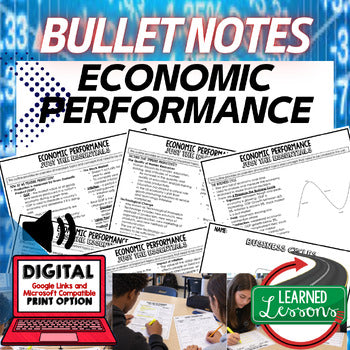 Economic Performance Outline Notes, Bullet Notes, Unit Review, Test Prep - preview 1