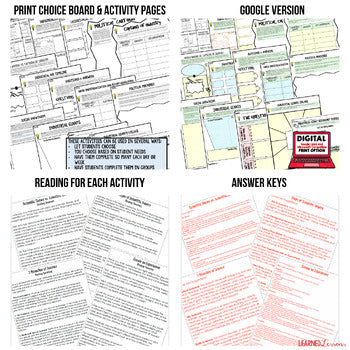 Industrialization Activities, Choice Board, Print & Digital Google - preview 2