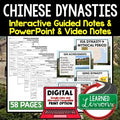 Chinese Dynasties Guided Notes and PowerPoints, Interactive Notebooks, Google - preview 1