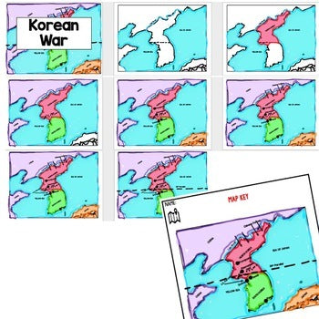 Korean War Mapping Activity, PowerPoint Guided Mapping, Mapping the Korean War - preview 3