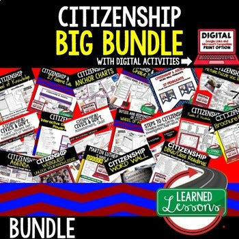 Citizenship & Justice Bundle | Civics & Government Activities | Print & Google - preview 1