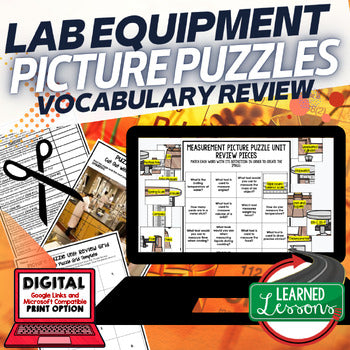 Science Lab Equipment Puzzle Study Guide Test Prep - preview 1