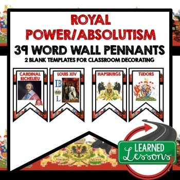 Royal Power Absolutism Word Wall World History Word Wall World History Posters - preview 1