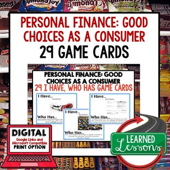 Personal Finance Consumer Choices Game Cards | Financial Literacy Activity - preview 1