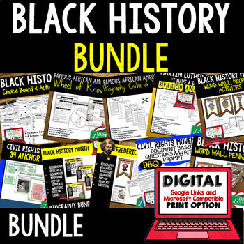 Black History Month Activities, Choice Board, Print and Digital for Google - preview 3