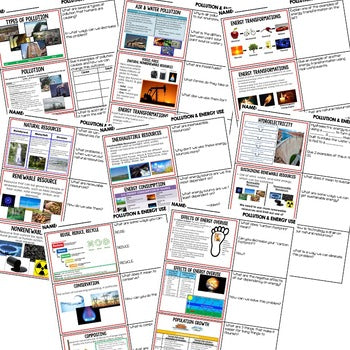 Pollution & Energy Use Warm Ups & Bell Ringers, NGSS Science Warm Ups - preview 2