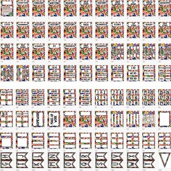 SECONDARY CLASSROOM DECOR, BINDER LABELS,  World Flags Grunge - preview 3