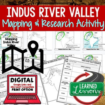 Indus River Valley Map Activity and Research, Mapping Ancient India - preview 1