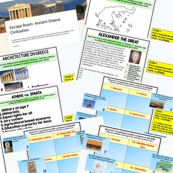 Ancient Greece Digital Escape Room, Breakout Room Test Prep - preview 2