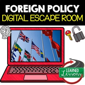 US Foreign Policy Digital Escape Room, Breakout Room Activity Pages No Prep - preview 1