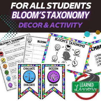 Bloom's Taxonomy Posters | Anchor Charts | Word Wall | Quick Reference Guide - preview 1