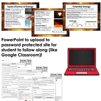 Energy Types Guided Notes and PowerPoints Physical Science Activity - preview 2