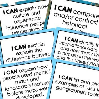 Basic Mapping Skills I Cans, Self-Assessment of Mastery, Basic Mapping Posters - preview 2