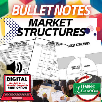 Market Structures Outline Notes, Bullet Notes, Unit Review, Economic Notes - preview 1